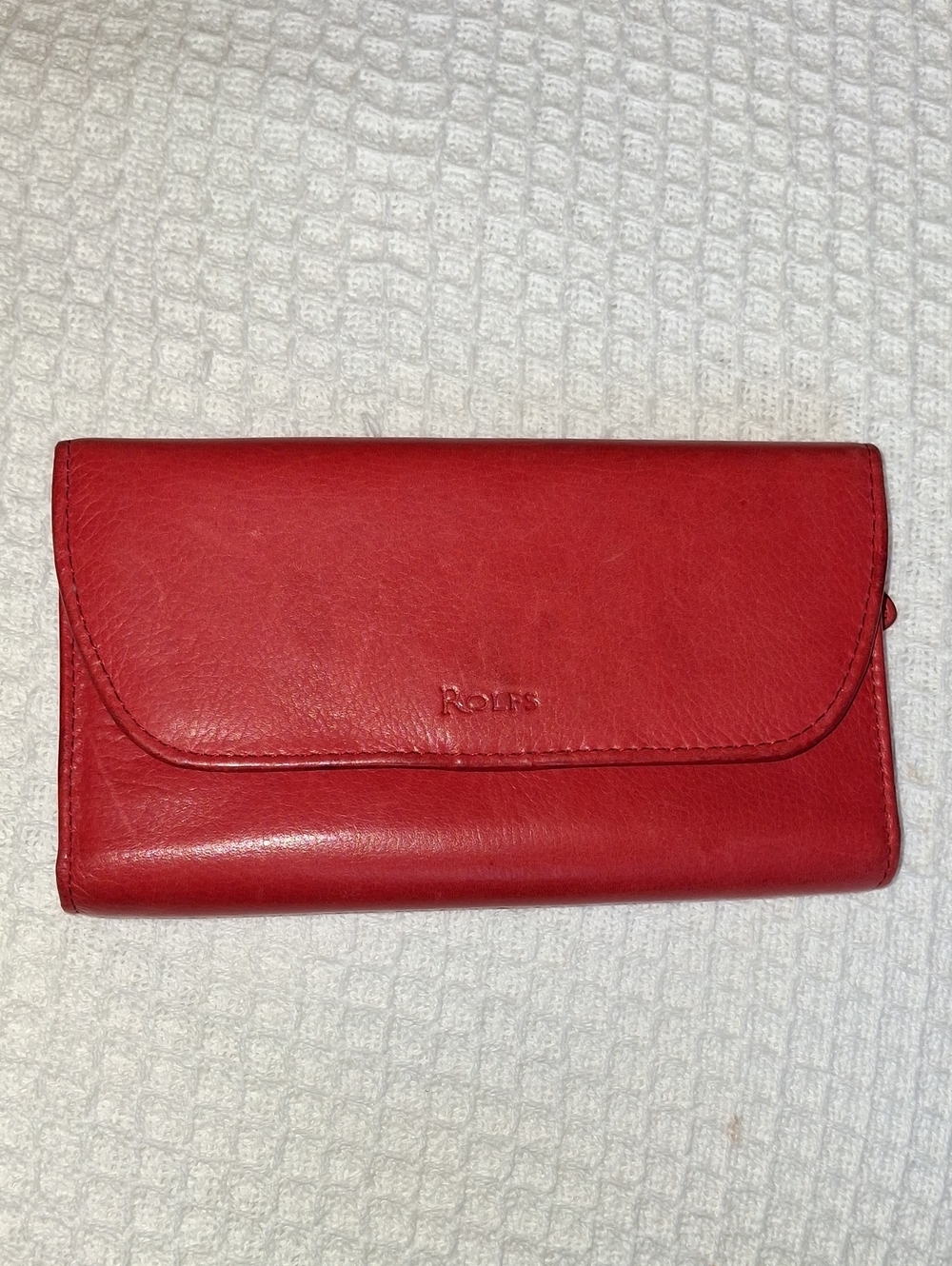 Rolfs Red Leather Flap Wallet Genuine Leather